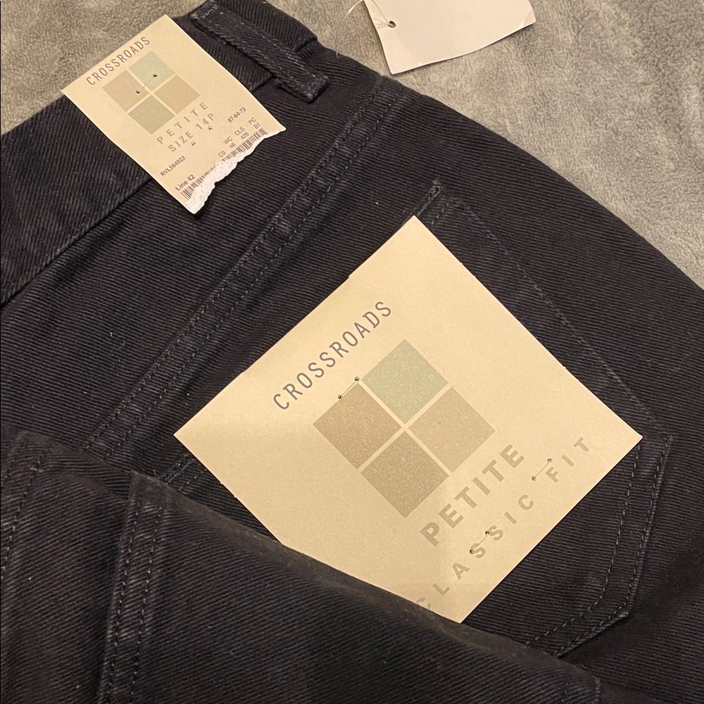 Crossroads Black Petite Classic-Fit Jeans